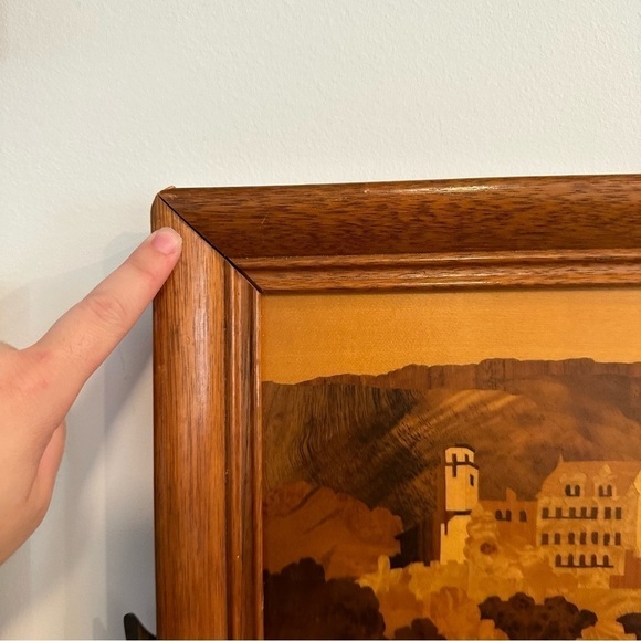 VTG Germany Buchschmid & Gretaux Wood marquetry Inlay Old Heidelberg Tray Art - Picture 5 of 7